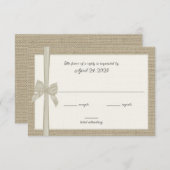 Kaart voor Burlap- en Bow-aangepaste respons (Voorkant / Achterkant)