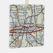  kaart voor Burlington NC Keramisch Ornament (Rechts)