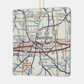  kaart voor Burlington NC Keramisch Ornament (Links)