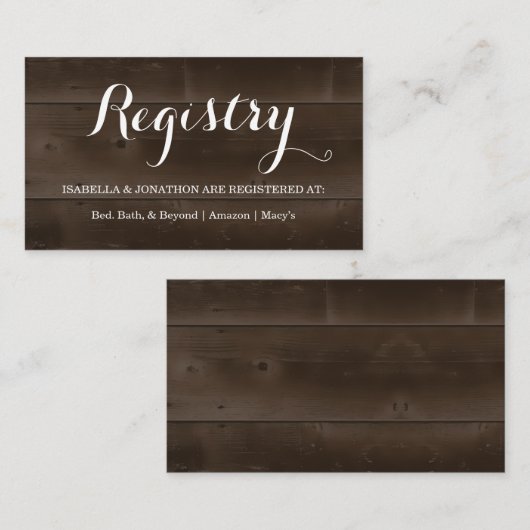 Kaart voor cadeauregisterbehuizing (Voorkant / Achterkant)