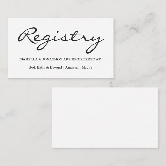 Kaart voor cadeauregisterbehuizing (Voorkant / Achterkant)