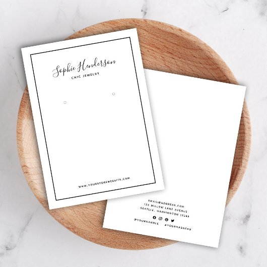 Kaart voor calligrafie en zwart-border earing Disp