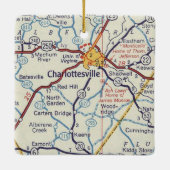  kaart voor Charlottesville VA Keramisch Ornament (Achterkant)