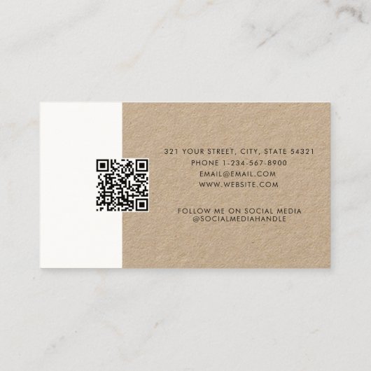 Kaart voor clientbenoeming QR Code Business Logo Visitekaartje (Achterkant)