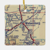 kaart voor CO in Walsenburg Keramisch Ornament (Voorkant)