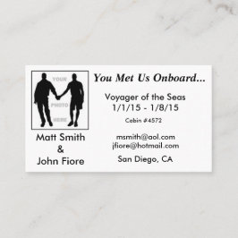 Kaart voor cruiseschepen (met achterzijde) visitekaartje