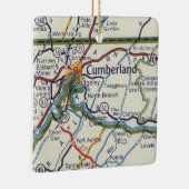  kaart voor Cumberland MD Keramisch Ornament (Rechts)