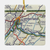  kaart voor Cumberland MD Keramisch Ornament (Voorkant)