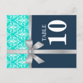 Kaart voor Damascus Silver Ribbon Table Number (Voorkant)