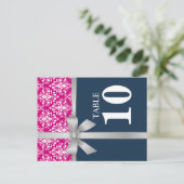 Kaart voor Damascus Silver Ribbon Table Number (Staand voorkant)