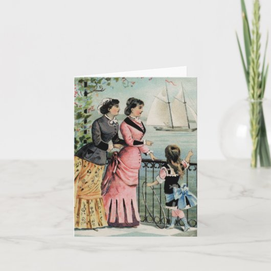 Kaart voor dames, meisjes, zeilschepen (Voorkant)