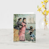 Kaart voor dames, meisjes, zeilschepen (Gele Bloem)