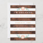 Kaart voor de aankondiging van de baby-geboorte -  (Achterkant)