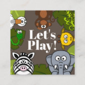 Kaart voor de afspeeldatum van kinderen vierkante visitekaartje (Voorkant)