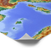 Kaart voor de Alpenregio Italië Poster (Hoek)