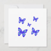 Kaart voor de boze ogen blauwe vlinders (Voorkant)