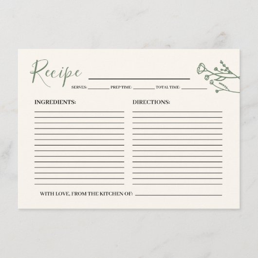 Kaart voor de Bride Rustic Wildflower (Voorkant)