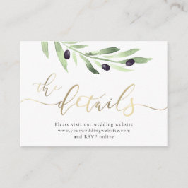 kaart voor de bruiloft van olijffilialen
