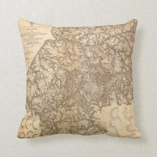 Kaart voor de burgeroorlog in Atlanta Georgia 19-a Kussen