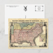 Kaart voor de burgeroorlog in de zuidelijke staten (Voorkant / Achterkant)