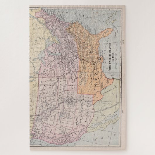 Kaart voor de burgeroorlog legpuzzel (Verticaal)