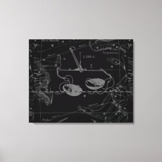 Kaart voor de constellatie van de lont Hevelius 16 Canvas Afdruk (Voorkant)