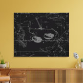 Kaart voor de constellatie van de lont Hevelius 16 Canvas Afdruk (Insitu (Woonkamer))