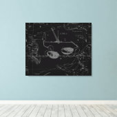 Kaart voor de constellatie van de lont Hevelius 16 Canvas Afdruk (Insitu (Houten vloer))
