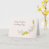 Kaart voor de dag van de bruiloft voor Bride en Gr (Gele Bloem)