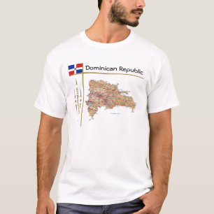 Kaart voor de Dominicaanse Republiek + vlag + tite T-shirt