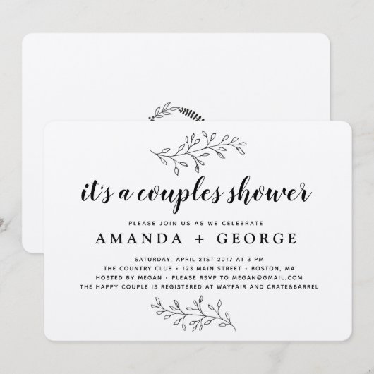 Kaart voor de douche, trouwe kraft (Voorkant / Achterkant)