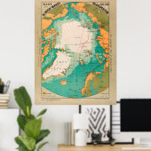  kaart voor de exploratie van Noordpool en Noordpo Poster (Thuiskantoor)