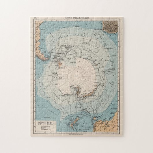 kaart voor de exploratieroutes van Antarctica (19 Legpuzzel (Verticaal)