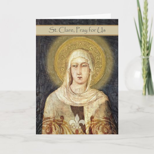 Kaart voor de Feest Day of St. Clare, Franciscan (Voorkant)