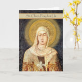 Kaart voor de Feest Day of St. Clare, Franciscan (Gele Bloem)