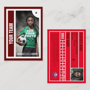 Kaart voor de handel in Voetbal (Donkerrood) - Voe Contactkaartje