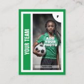 Kaart voor de handel in Voetbal (groen) - Voeg je  Contactkaartje (Voorkant)