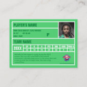 Kaart voor de handel in Voetbal (groen) - Voeg je  Contactkaartje (Achterkant)