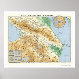 Kaart voor de Kaukasus 1994 Poster