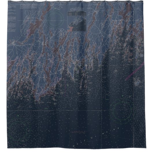 Kaart voor de kust van Midkustgebied Douchegordijn (Voorkant)