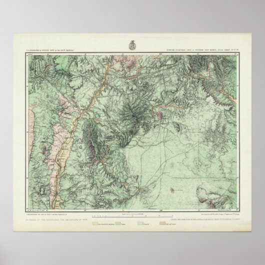 Kaart voor de landclassificatie van Midden-New Mex Poster (Voorkant)