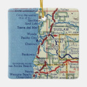  kaart voor de oregonkusten keramisch ornament (Voorkant)