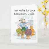Kaart voor de pensionering van een oom - Gardener (Gele Bloem)