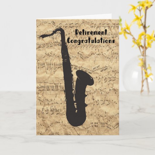 Kaart voor de pensionering van muzikanten (Gele Bloem)