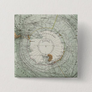 Kaart voor de regio Zuid-Polen Vierkante Button 5,1 Cm