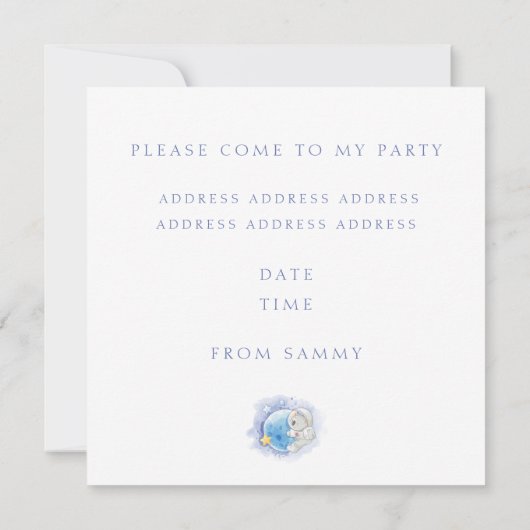 KAART voor de tweedaagse INVITATIE : KOALA OP HET (Achterkant)