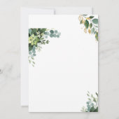 Kaart voor de uitnodiging tot een groen en wit huw (Achterkant)