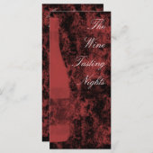 Kaart voor de uitnodiging voor het testen van wijn (Voorkant / Achterkant)