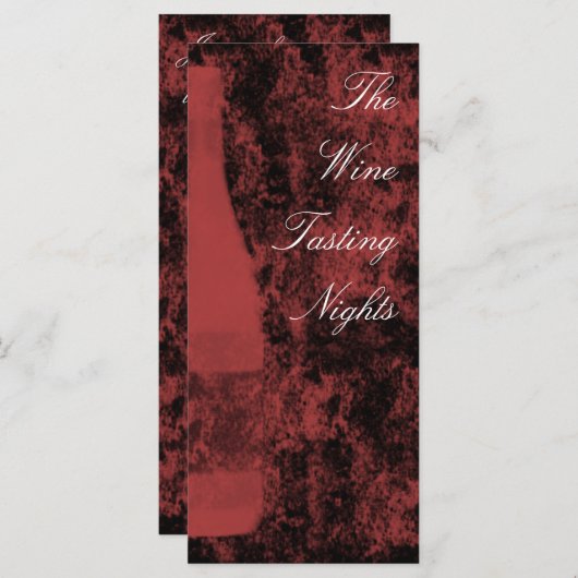 Kaart voor de uitnodiging voor het testen van wijn (Voorkant / Achterkant)