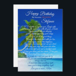 Kaart voor de verjaardag van een volwassen dochter<br><div class="desc">Ik hoop dat je van deze geweldige Birthday Kaart geniet met deze,  Happy Birthday Mijn mooie dochter en een tropische scène erop. U kunt ALLE PERSOONLIJKE INFORMATIE op de kaart WIJZIGEN om aan uw behoeften te voldoen. Geniet van https://www.zazzle.com/store/artzdizigns</div>